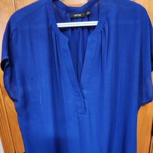 Blue polyester blouse